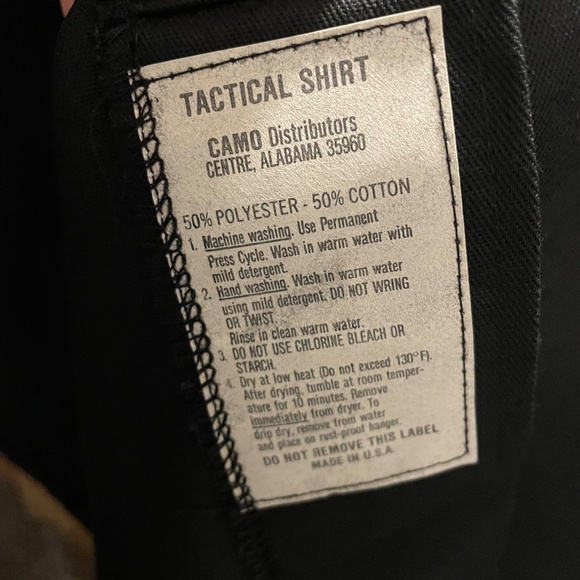 Camo Distributors Tactical button down long sleeve shirt black mens size Large - Picture 8 of 8